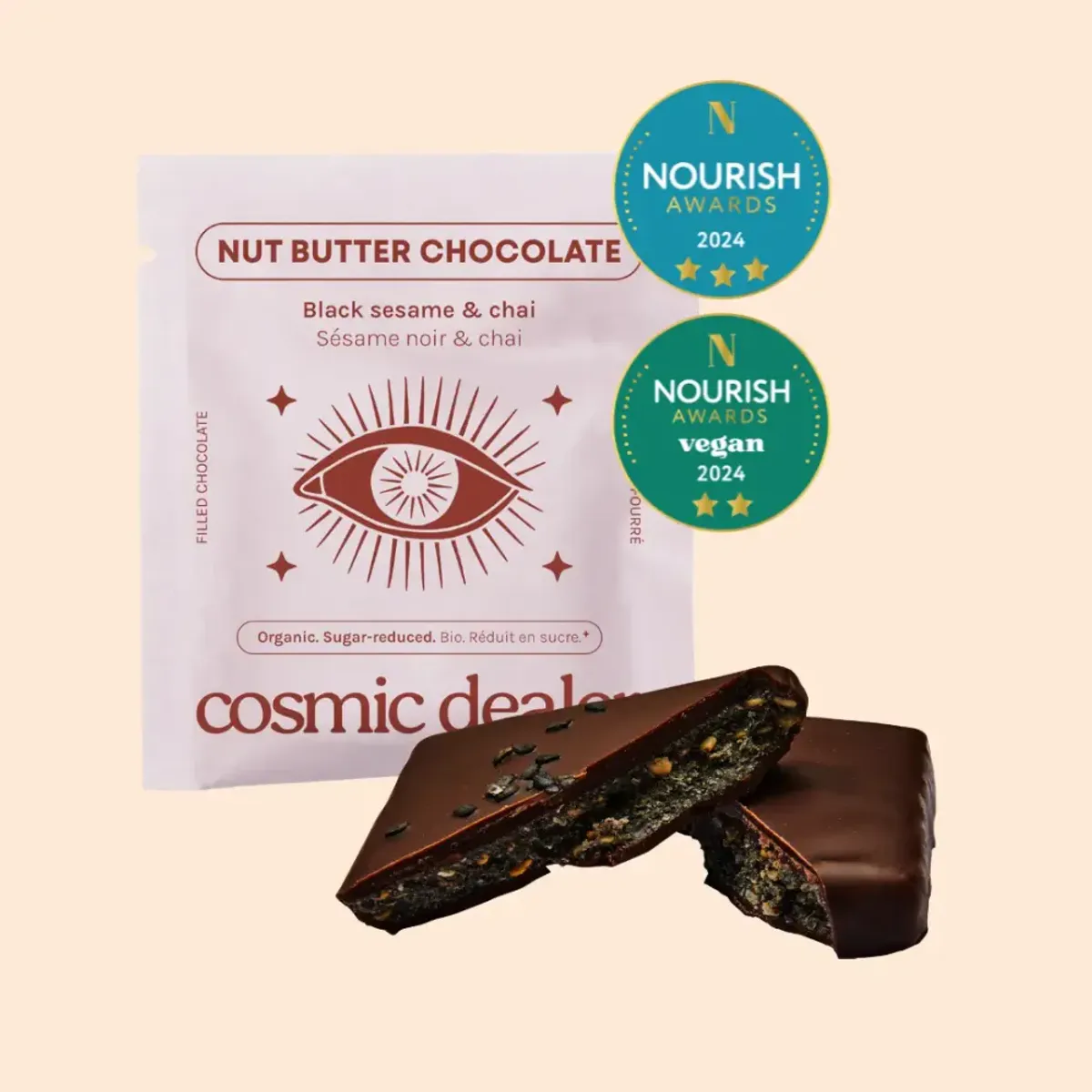 Nut Butter Chocolate: BLACK SESAM & CHAI 20g / Cosmic Dealer