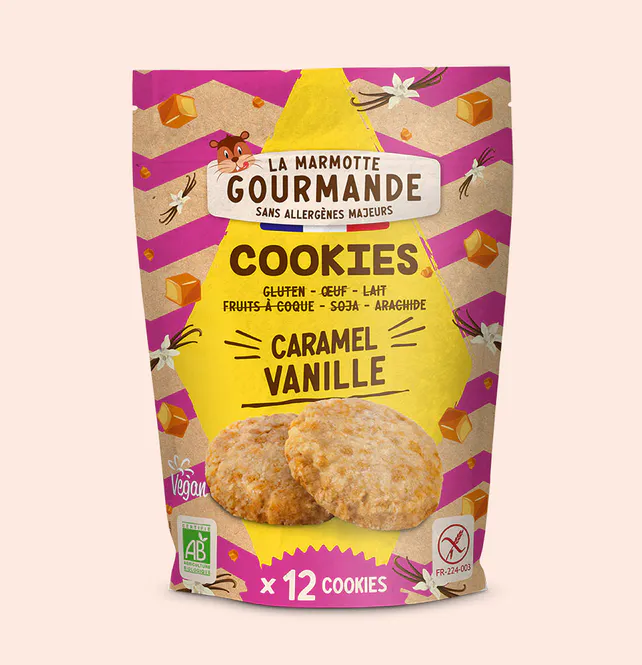 Hovedbilde Vanilla Caramel Cookies 150g - gluten- og melkefri kjeks / La Marmotte Gourmande