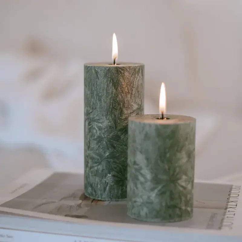 Olive Oil Block Candle 7x15cm, Green / Eulenschnitt