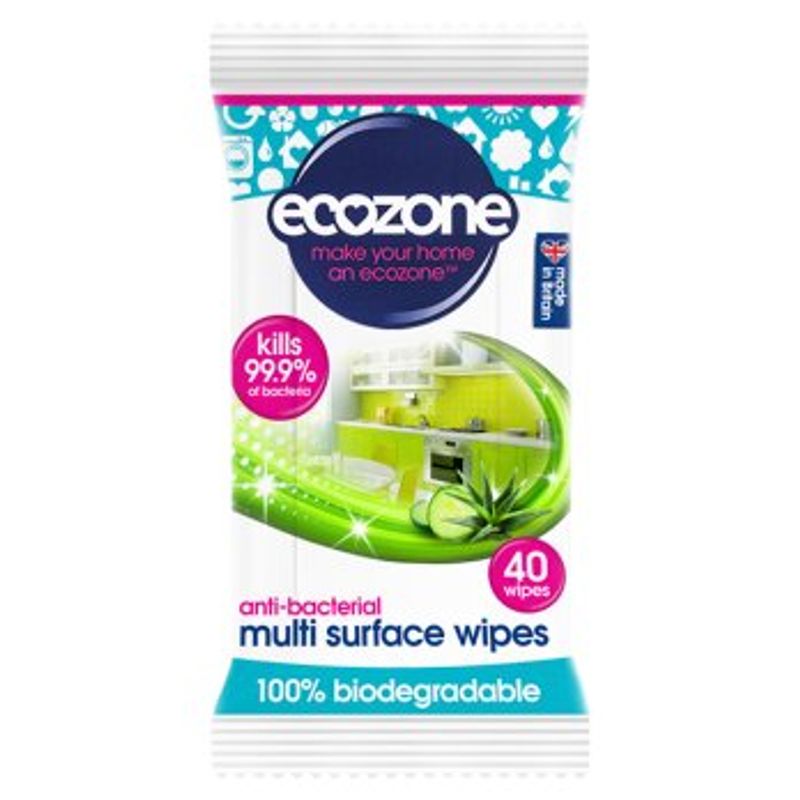 Anti-bacterial Multi-surface wipes, 40 stk / ecozone