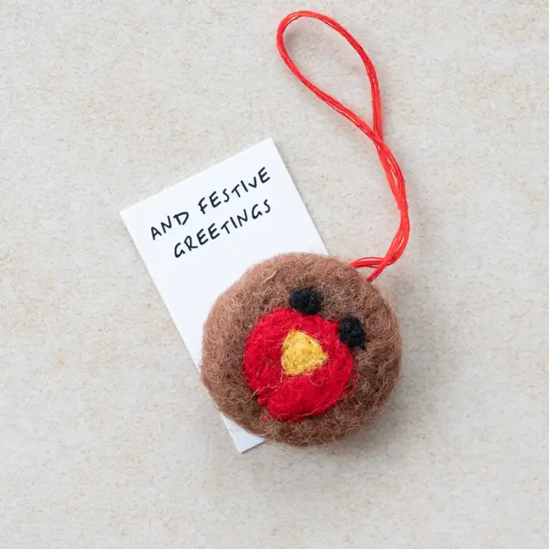Christmas Tweetings Wool Felt Robin in A Matchbox / Marvling