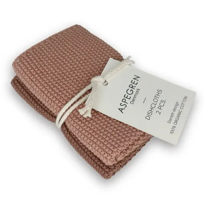 Hovedbilde 2pk kjøkkenklut i økologisk bomull, Rootbeer / Aspegren Denmark