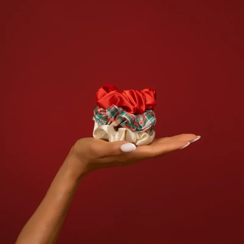 Julescrunchies i sateng 3 stk, KITSCH