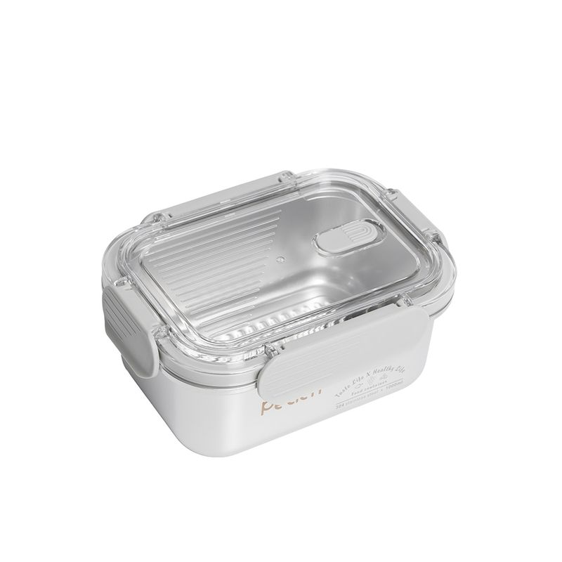Stålboks med tett plastlokk 1000ml / Peach