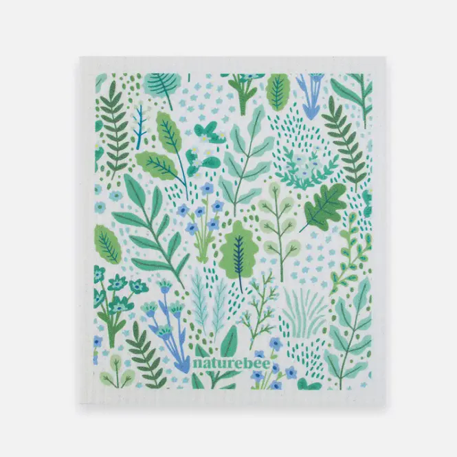 Hovedbilde Sponge Cloth, Floral Green / Nature Bee